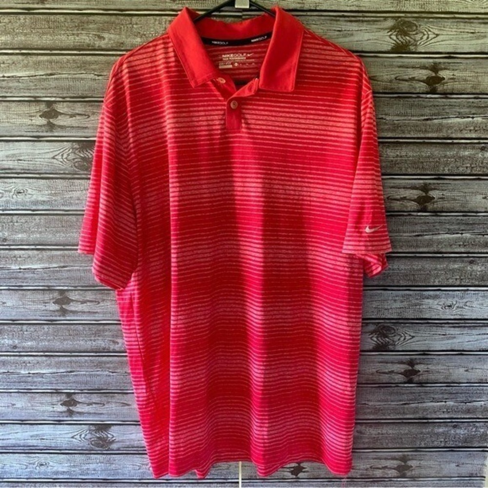 Nike Golf Men's Tour Performance Short-Sleeved Polo Shirt Size XL Reddish Logo